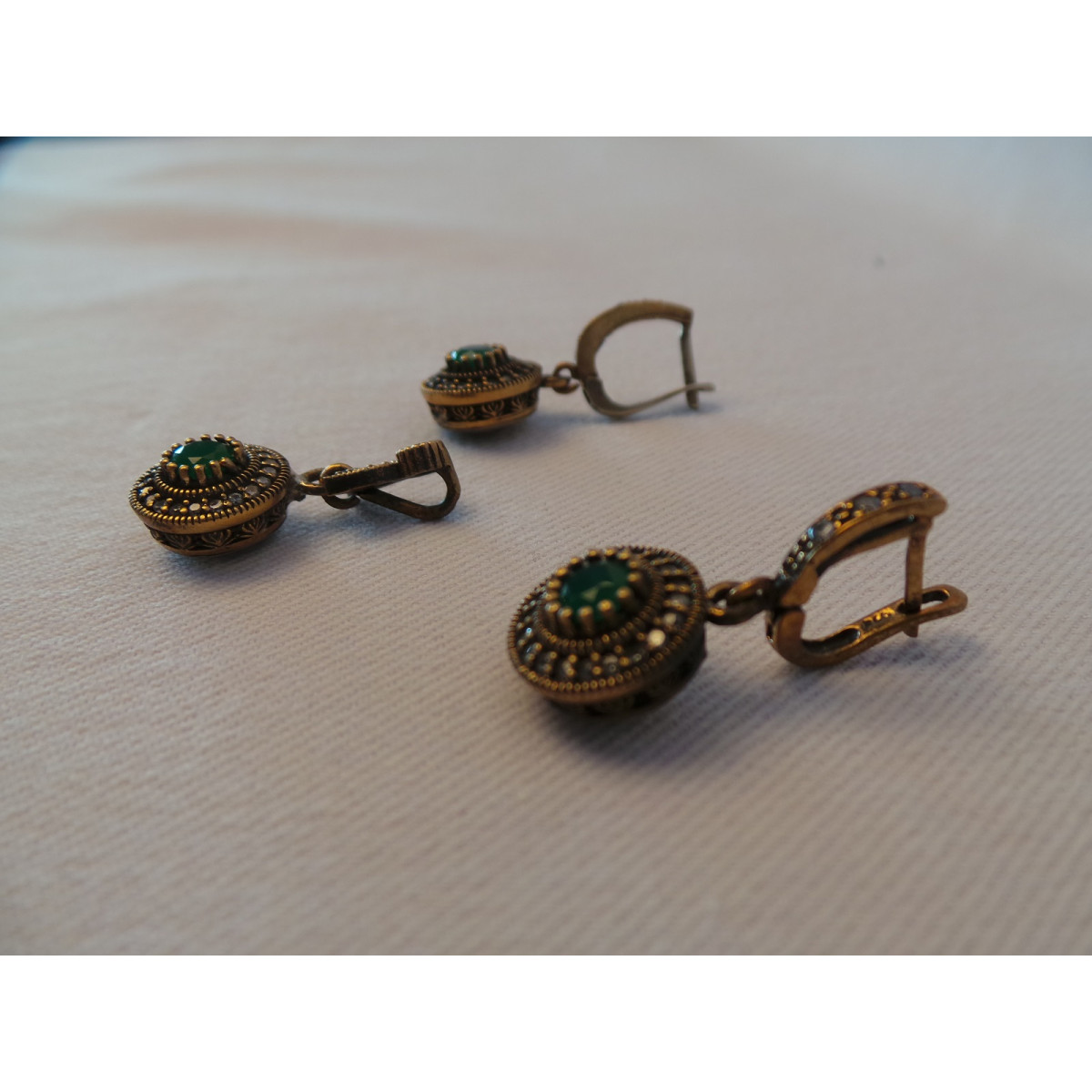 Silver & Jade Stone  Jewelry Set - HA1038-Persian Handicrafts