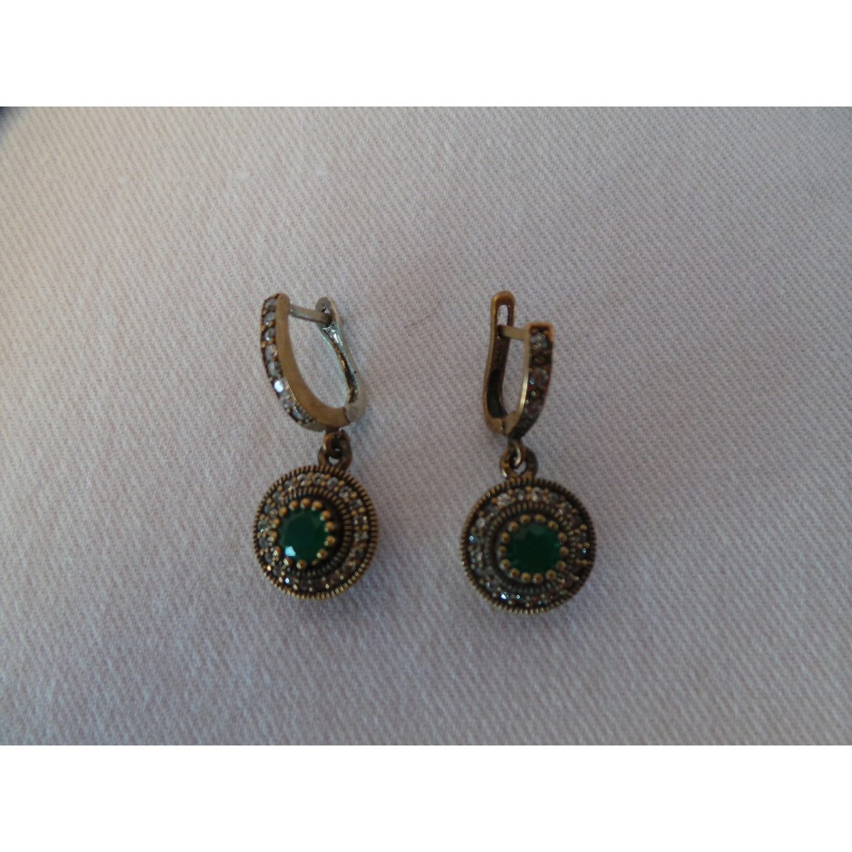 Silver & Jade Stone  Jewelry Set - HA1038-Persian Handicrafts