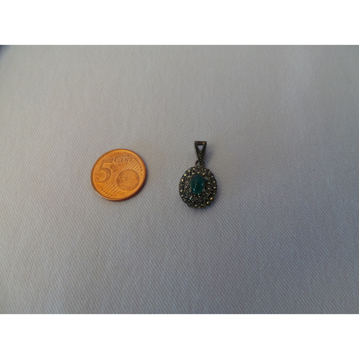 Silver & Jade Stone  Jewelry Set - HA1040-Persian Handicrafts
