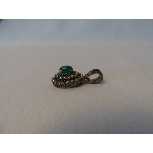 Silver & Jade Stone  Jewelry Set - HA1040-Persian Handicrafts