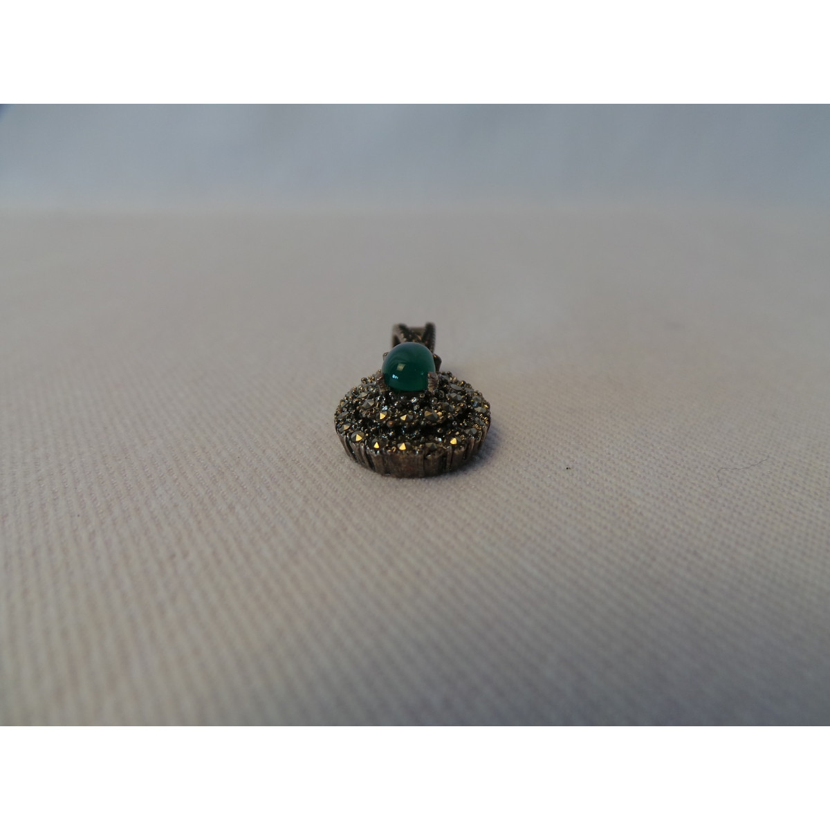Silver & Jade Stone  Jewelry Set - HA1040-Persian Handicrafts