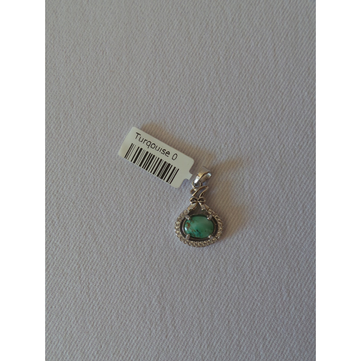 Handmade Turquoise Stone and Silver Pendant  - HA2091-Persian Handicrafts