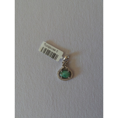 Handmade Turquoise Stone and Silver Pendant  - HA2091