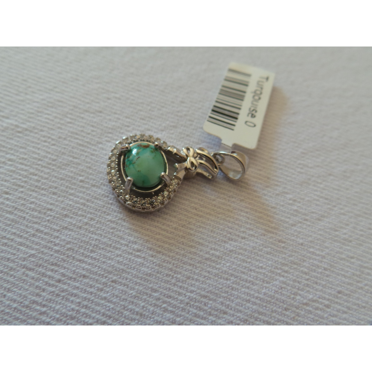 Handmade Turquoise Stone and Silver Pendant  - HA2091-Persian Handicrafts