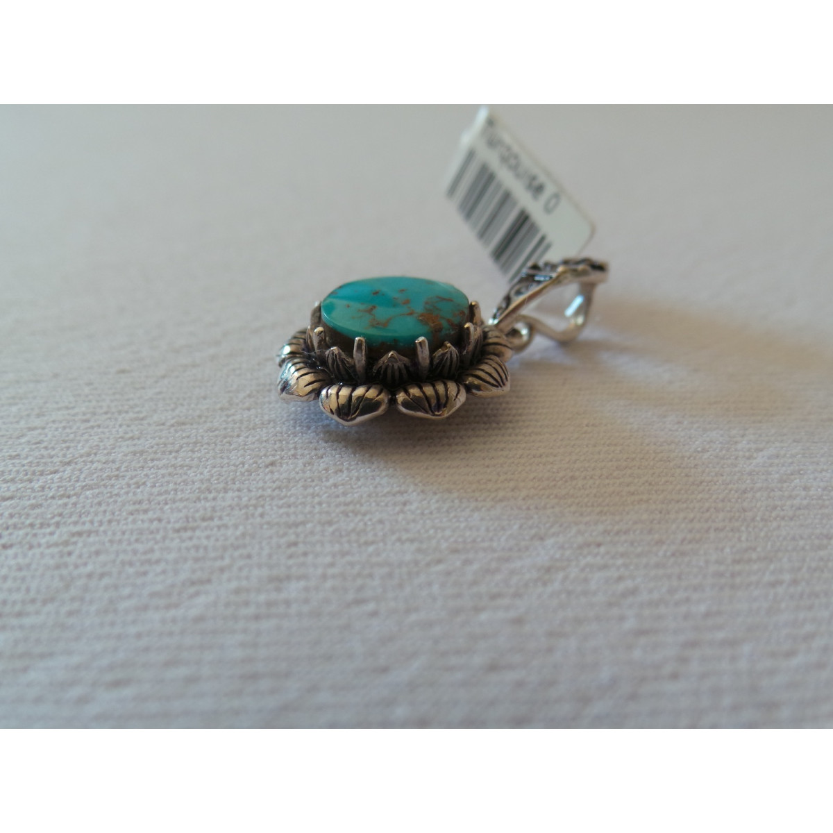 Handmade Turquoise Stone and Silver Pendant  - HA2092-Persian Handicrafts