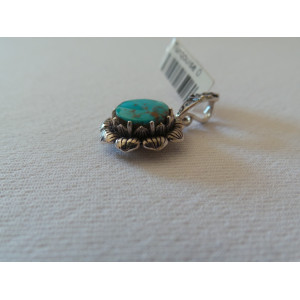 Handmade Turquoise Stone and Silver Pendant  - HA2092-Persian Handicrafts
