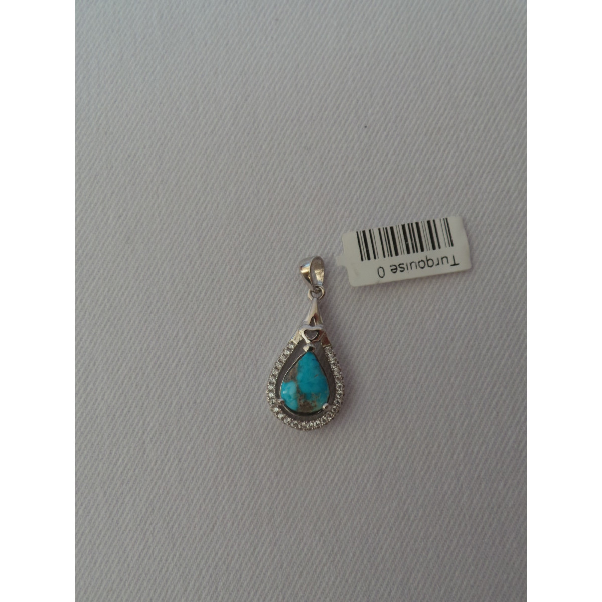 Handmade Turquoise Stone and Silver Pendant  - HA2093-Persian Handicrafts