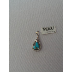 Handmade Turquoise Stone and Silver Pendant  - HA2093-Persian Handicrafts