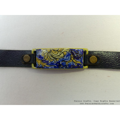 Enamel Minakari Leather Bracelet - HA3036