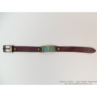 Enamel Minakari Leather Bracelet - HA3037