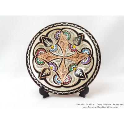  Enameled/Engraved Wall Hanging Plate - HE1026