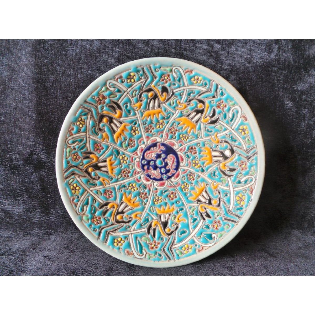  Enameled Pottery Plate & Dish - HE1029