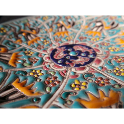  Enameled Pottery Plate & Dish - HE1029