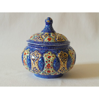 Enamel on Copper Sugar Pot/Candy Dish - HE2022