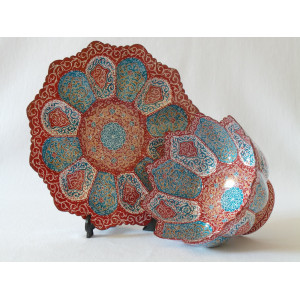 Enamel on Copper Candy/Nuts Bowl & Plate - HE2025-Persian Handicrafts