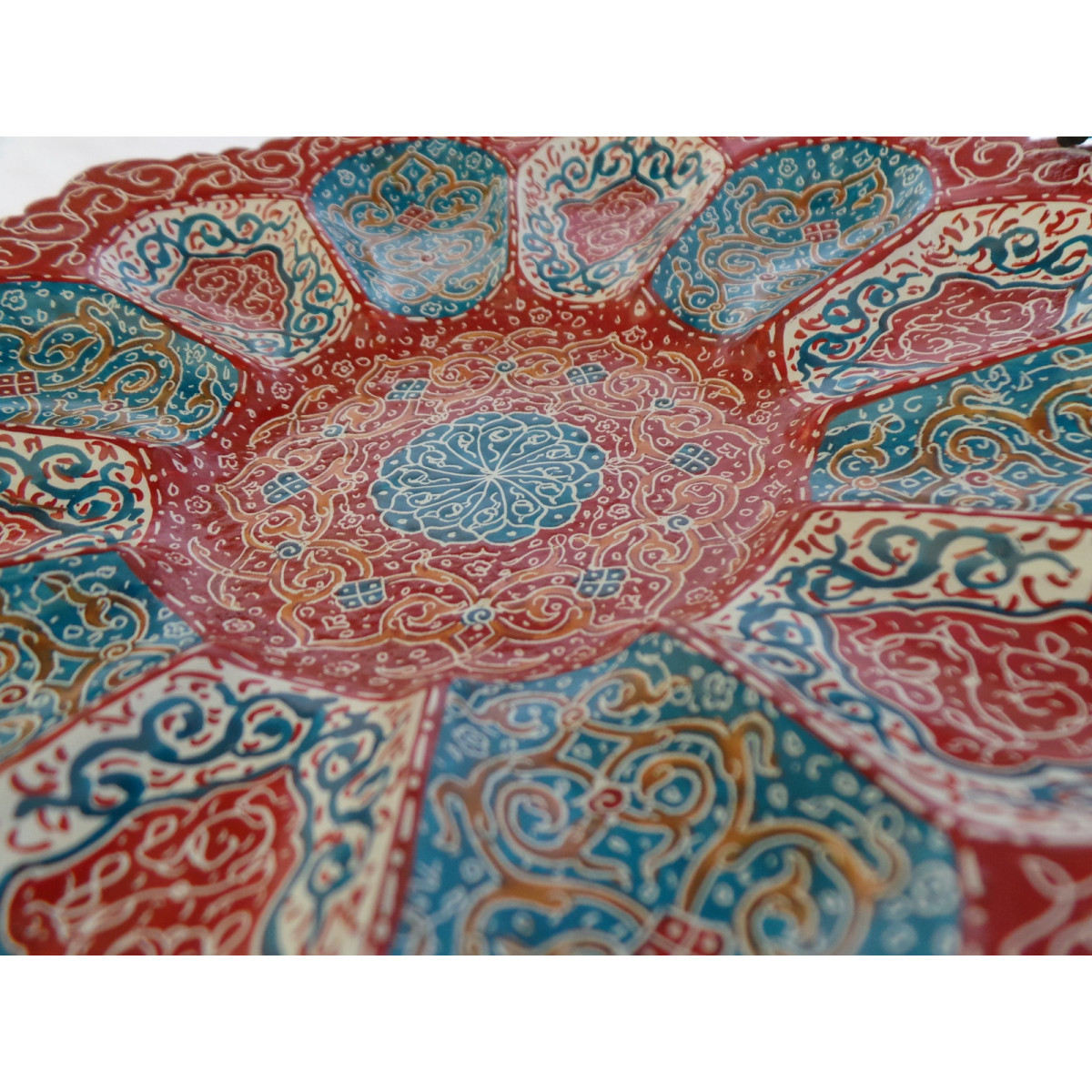 Enamel on Copper Candy/Nuts Bowl & Plate - HE2025-Persian Handicrafts