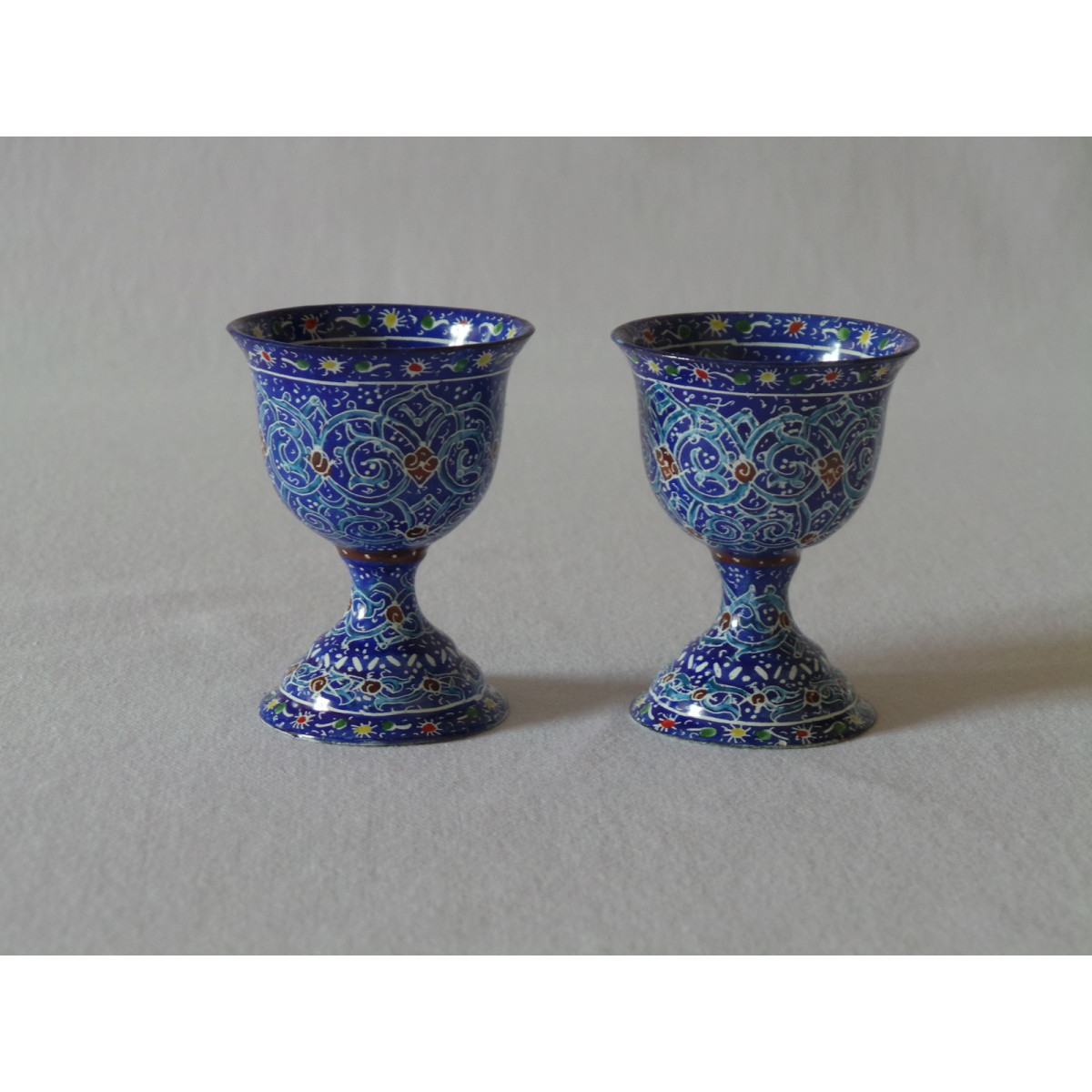 Enamel on Copper Whiskey Shot - 2Sets - HE20283-Persian Handicrafts