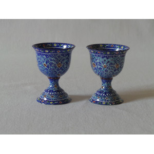 Enamel on Copper Whiskey Shot - 2Sets - HE20283-Persian Handicrafts