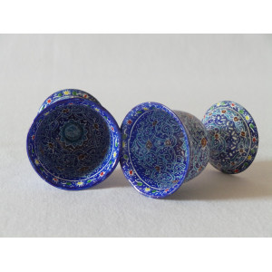 Enamel on Copper Whiskey Shot - 2Sets - HE20283-Persian Handicrafts