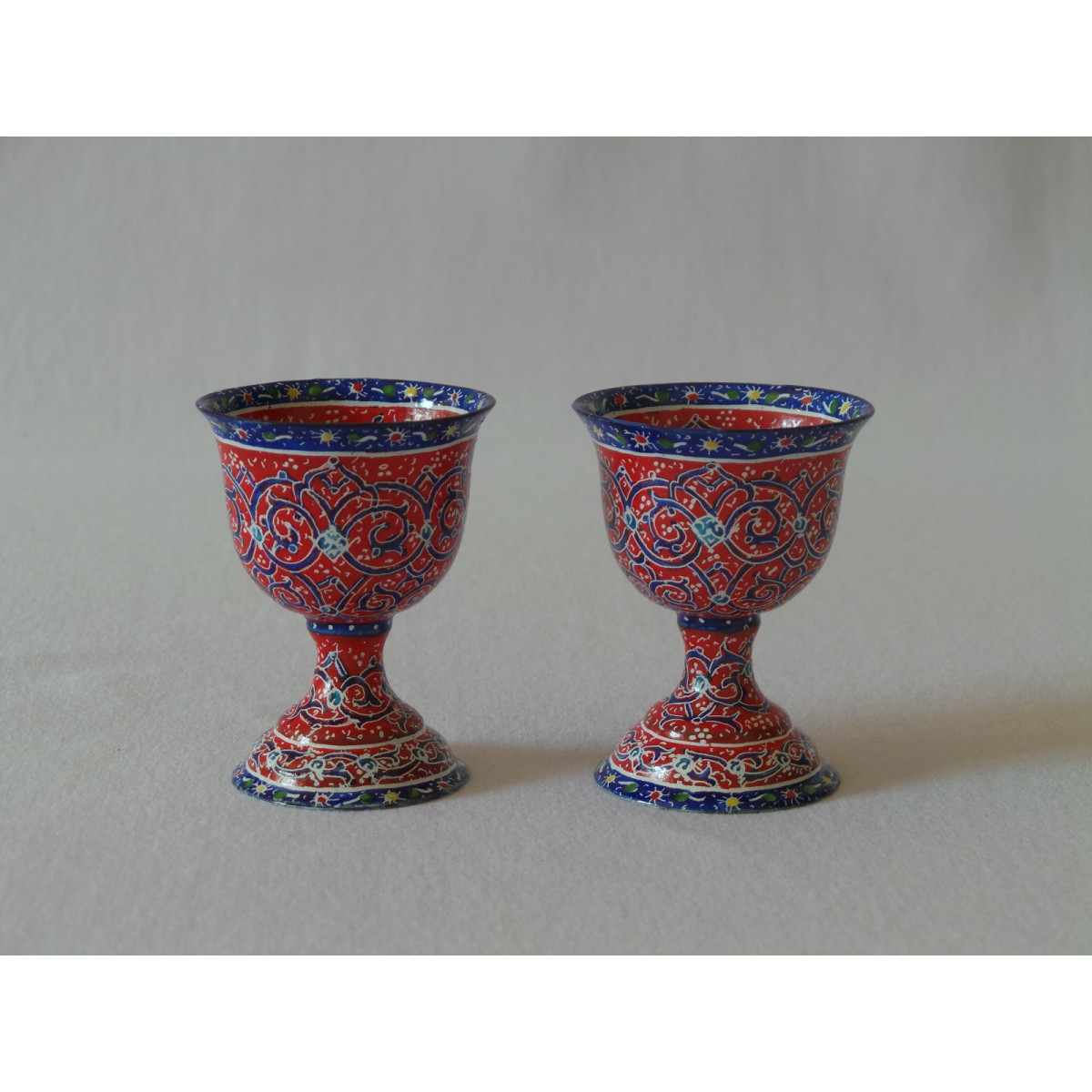 Enamel on Copper Whiskey Shot - 2Sets - HE20282-Persian Handicrafts