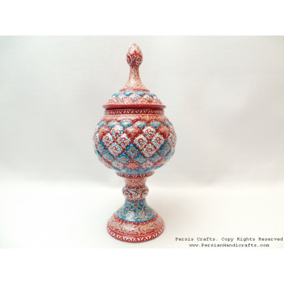 Enamel on Copper Pedestal Candy/Nut Bowl Dish - HE3000