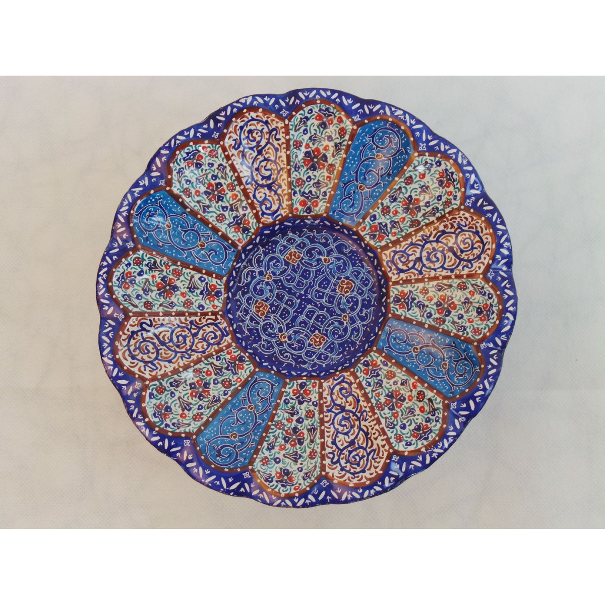 Enamel on Copper Pedestal Candy/Nut Dish - HE3001-Persian Handicrafts