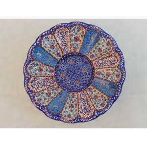 Enamel on Copper Pedestal Candy/Nut Dish - HE3001-Persian Handicrafts