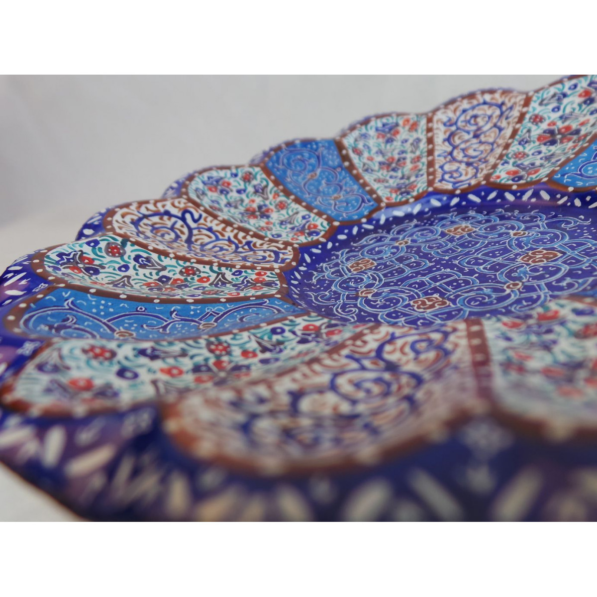 Enamel on Copper Pedestal Candy/Nut Dish - HE3001-Persian Handicrafts