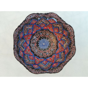 Enamel on Copper Pedestal Candy/Nut Bowl Dish - HE3002-Persian Handicrafts