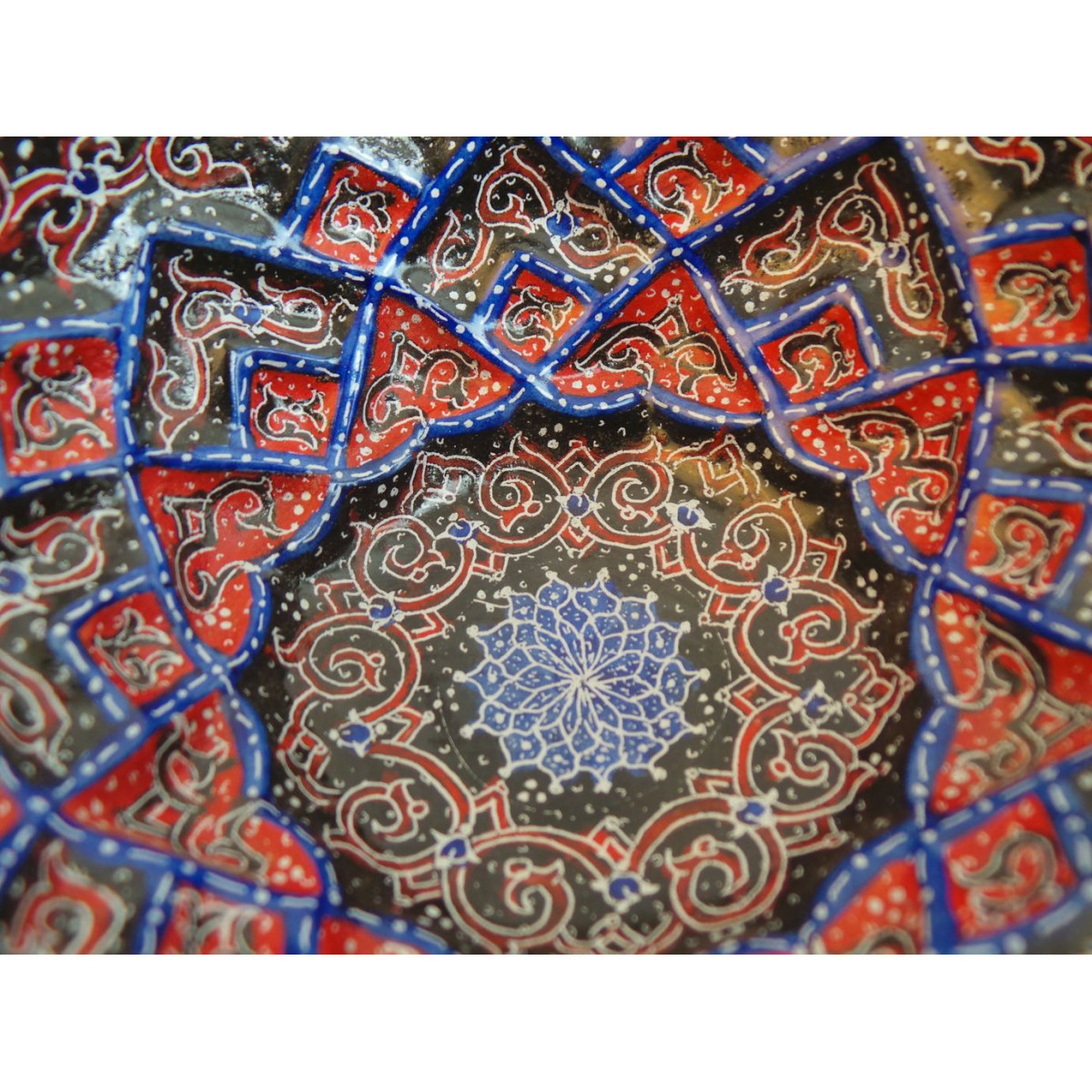 Enamel on Copper Pedestal Candy/Nut Bowl Dish - HE3002-Persian Handicrafts