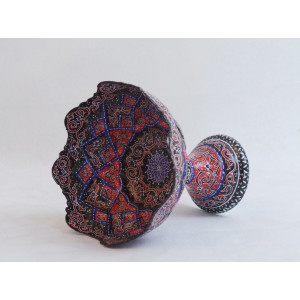 Enamel on Copper Pedestal Candy/Nut Bowl Dish - HE3002-Persian Handicrafts