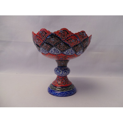 Enamel on Copper Pedestal Candy/Nut Bowl Dish - HE3002
