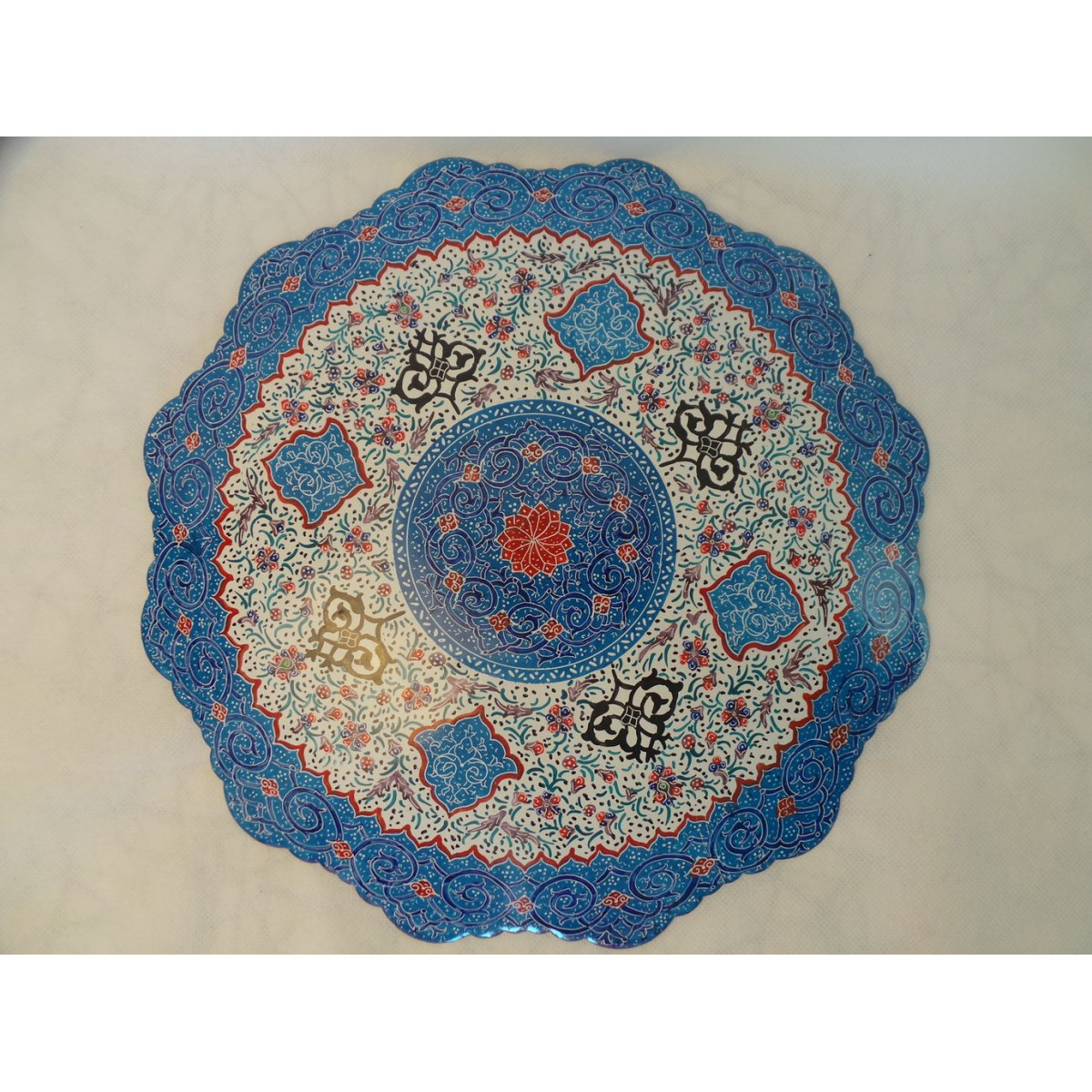 Enameled Wall Hanging Plate - HE3004-Persian Handicrafts