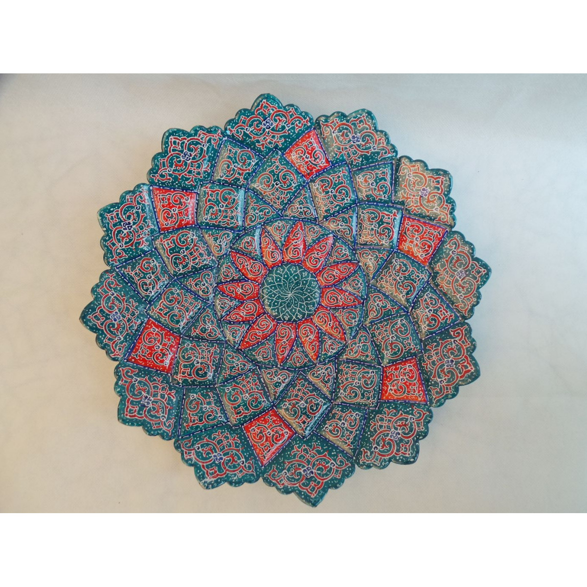 Enameled Wall Hanging Plate - HE3005-Persian Handicrafts