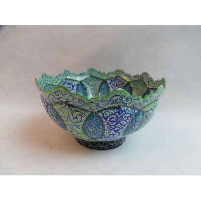 Enameled Bowl Greenish Candy Dish - HE3006