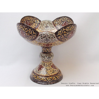 Enamel on Copper Pedestal Candy/Nut Bowl Dish - HE3010