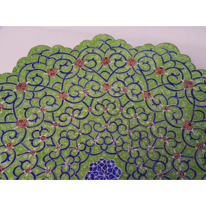 Enameled Wall Hanging Plate - HE3011-Persian Handicrafts