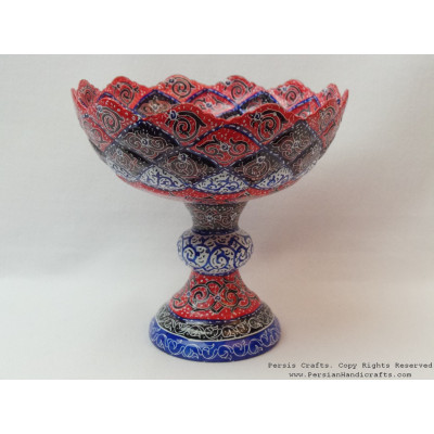 Enamel on Copper Pedestal Candy/Nut Bowl Dish - HE3013