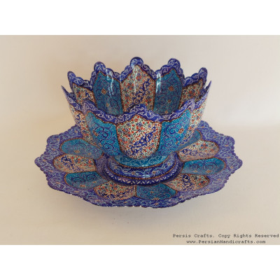Enamel on Copper Candy/Nuts Bowl & Plate - HE3023