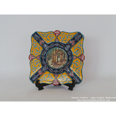 Garden Design Ash Tray - Enamel (Minakari) HE3027