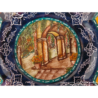 Garden Design Ash Tray - Enamel (Minakari) HE3027