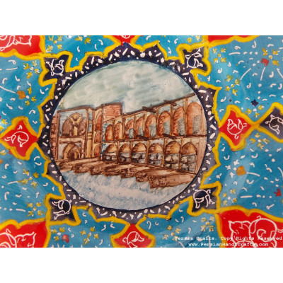 Si-o-se-pol Bridge Design Ash Tray - Enamel (Minakari) HE3028