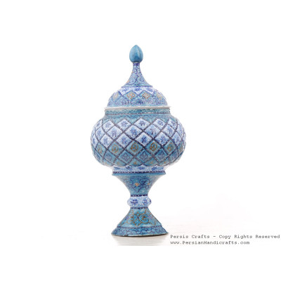 Enamel (Minakari) Pedestal Dish with Lid - HE3043