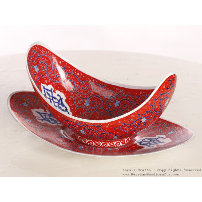 Enamel (Minakari) Kashkool Candy Dish & Plate - HE3053