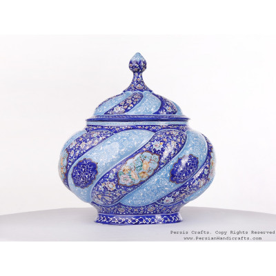 Premium Quality Enamel Minakari Large Candy Pot - HE3613
