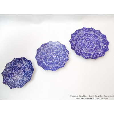 3PCS Wall Hanging Plate  - Enamel Minakari  - HE3615