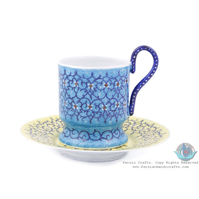 Enamel (Minakari) Tea Cup & Saucer - HE3804