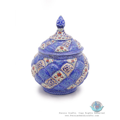 Enamel Toranj Eslimi Minakari Sugar Pot/Candy Dish - HE3910