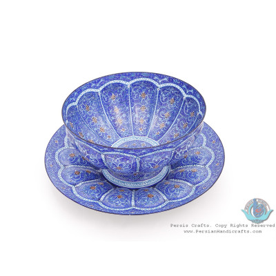 Privileged Enamel Protruded Eslimi Minakari Bowl & Plate - HE3914 Privileged Enamel Protruded Eslimi Minakari Bowl & Plate - HE3914