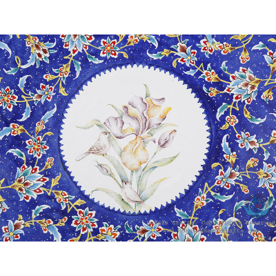 Exceptional Azure Wall Plate w Colorful Eslimi Toranj - HE4008